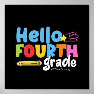 Hello Fourth Grade Team 4th Grade Vibes First Day  Poster
