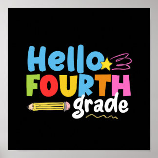 Hello Fourth Grade Team 4th Grade Vibes First Day Poster