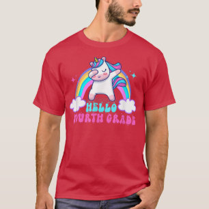 Hello Fourth Grade Unicorn Back To School First Da T-Shirt