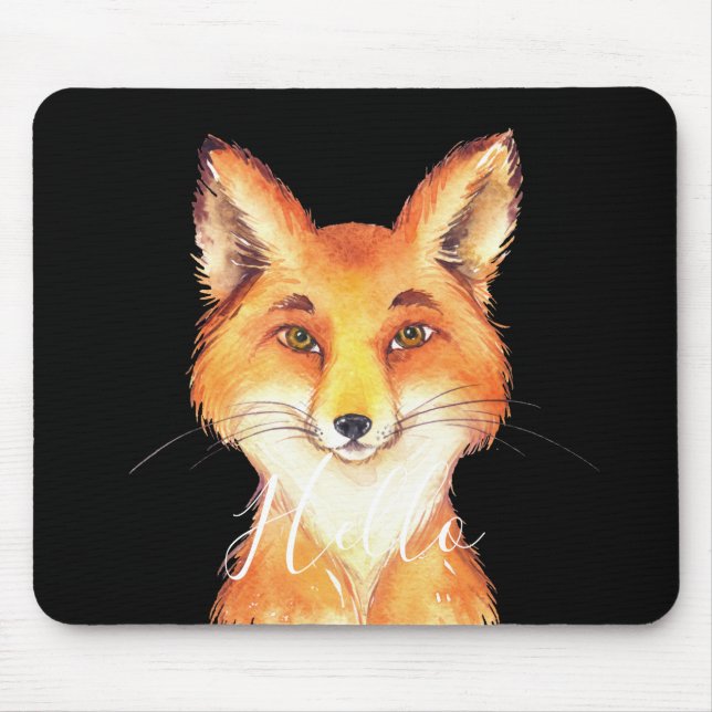 Hello Fox Mouse Mat (Front)