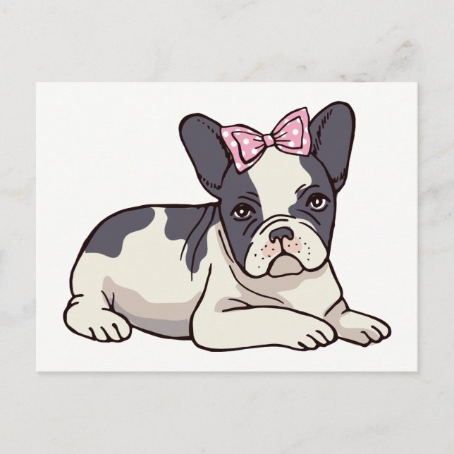 Hello Frenchie Puppy Dog French Bulldog Love Postcard (Front)