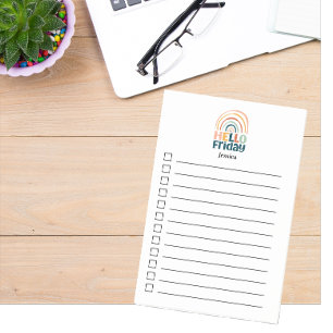 Hello Friday fun rainbow retro colourful boho Post-it Notes