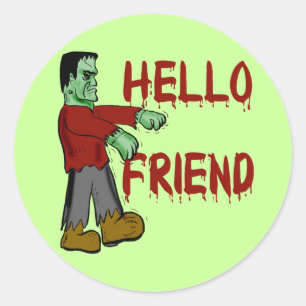 Hello Friend Frankenstein Halloween Sticker