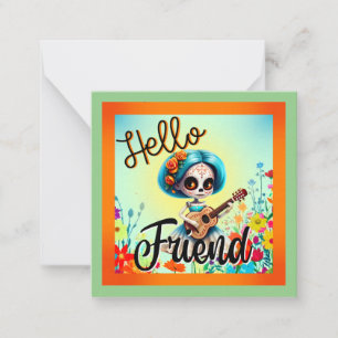 Hello Friend Sugar Skull Card