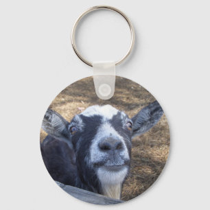Hello Friendly Goat Key Ring