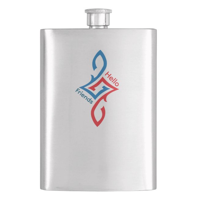 Hello Friends Simple Happy Greeting Design Hip Flask (Front)