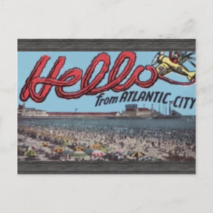 Hello From Atlantic City , Vintage Postcard
