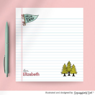 Hello From Camp, Kids Summer Camp Stationery Notepad