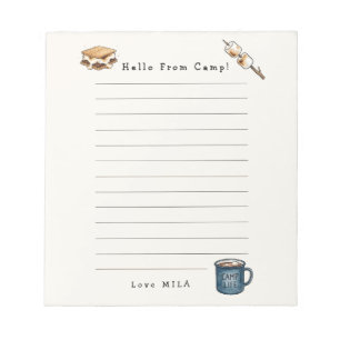 Hello from camp, summer camp  notepad