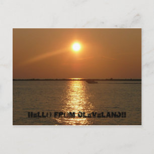 Hello from Cleveland - Sunset Postcard