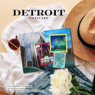 Hello From Detroit Postcard