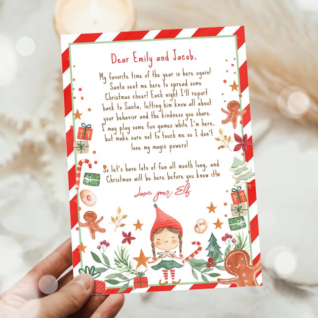 Hello From Elf Arrival Letter I'm Back Christmas  Invitation (Creator Uploaded)