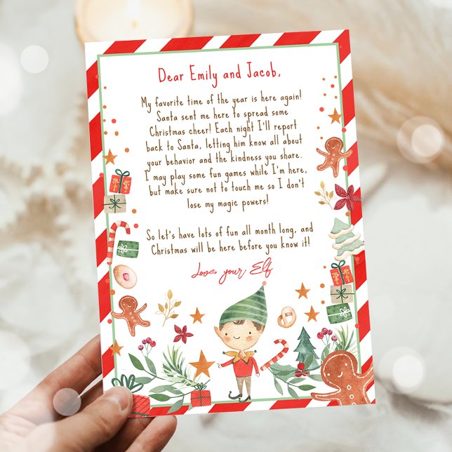 Hello From Elf Arrival Letter I'm Back Christmas  Invitation (Creator Uploaded)