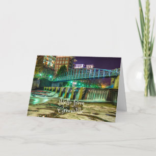Hello From Greenville, South Carolina Reedy River  Card