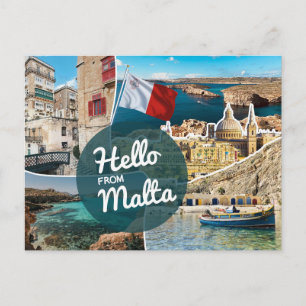 Hello From Malta Postcard