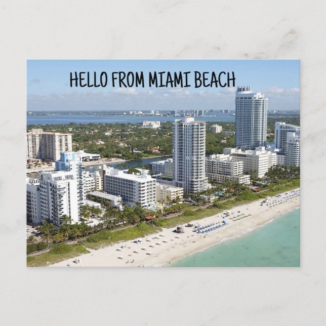HELLO FROM MIAMI BEACH FLORIDA POSTCARD POSTCARDS (Front)
