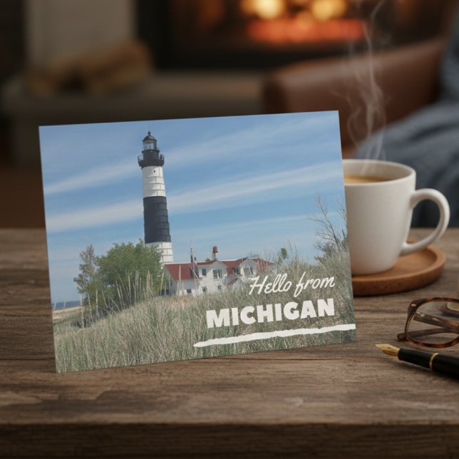 Hello From Michigan Postcard (Capture the spirit of the Great Lakes.)