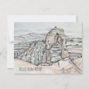 Hello from Moab Utah Delicate Arch Red Rock  Postcard