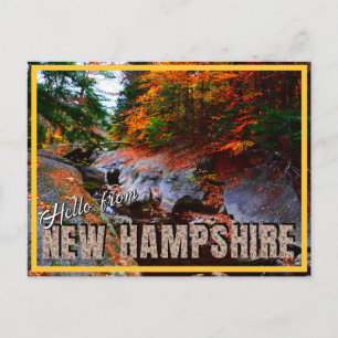 Hello from New Hampshire Sculptured Rocks in Fall Postcard
