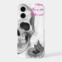 Hello from other side skull and flower