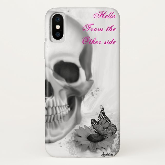 Hello from other side skull and flower Case-Mate iPhone case (Back)