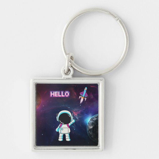 Hello from space. key ring (Front)