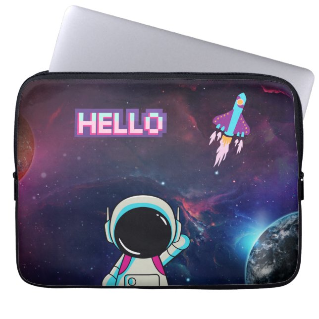 "Hello from Space" Laptop Sleeve (Front)