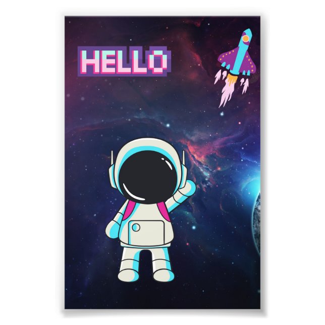 "Hello from Space" Photo Print (Front)