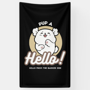 Hello from the Barked Side – Cute Dog Design Banner