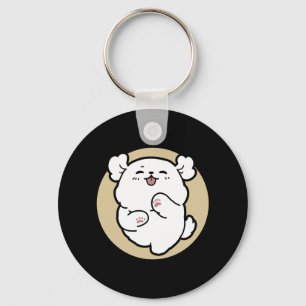 Hello from the Barked Side – Cute Dog Design Key Ring