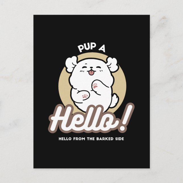 Hello from the Barked Side – Cute Dog Design Postcard (Front)