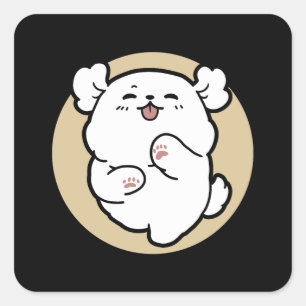 Hello from the Barked Side Square Sticker