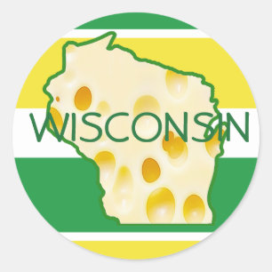 Hello from Wisconsin Swiss Cheese Head Stickers
