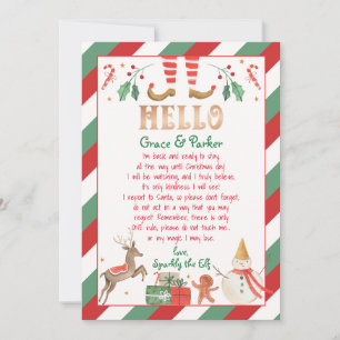 Hello from your Elf Letter Welcome Letter Invitation