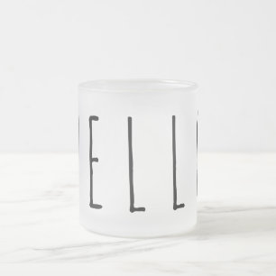 Hello Frosted Glass Coffee Mug