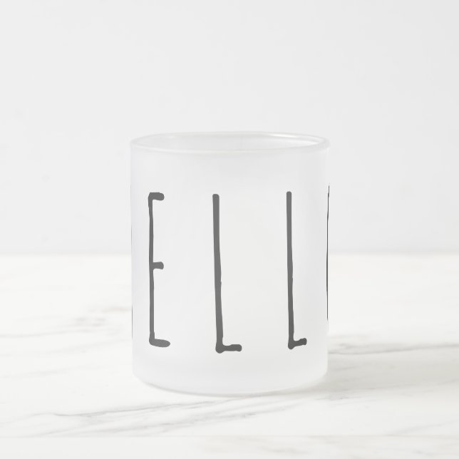 Hello Frosted Glass Coffee Mug (Center)