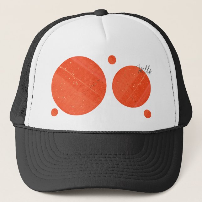 Hello Funky Red Jade Jasper Circles Hat (Front)