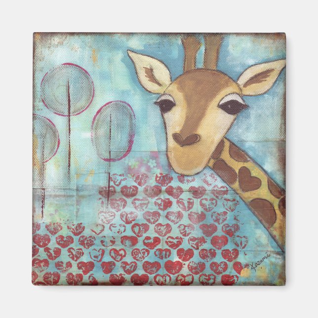 Hello ~ Giraffe Magnet (Front)