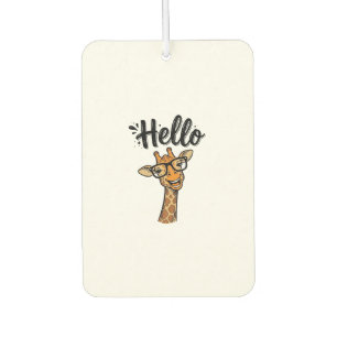 Hello Giraffe Vintage Engraving Cute Animal Shirt_ Car Air Freshener