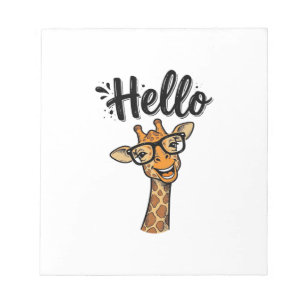 Hello Giraffe Vintage Engraving Cute Animal Shirt_ Notepad