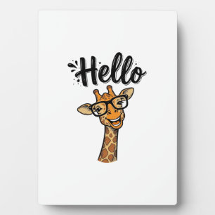 Hello Giraffe Vintage Engraving Cute Animal Shirt_ Plaque