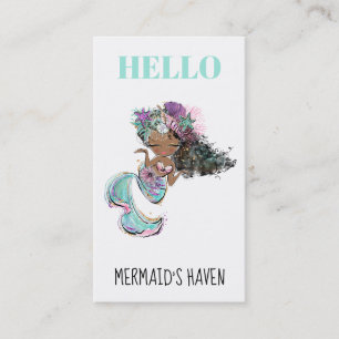 *~* HELLO Glitter Sparkling Mermaid Sea Turtle Business Card