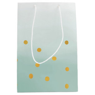 Hello Gold Mint Confetti Ombre Medium Gift Bag