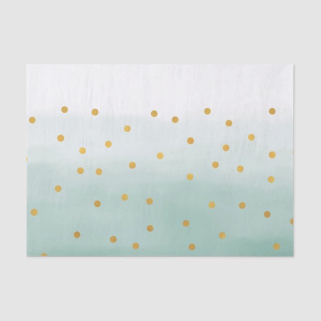 Hello Gold Mint Confetti Ombre Tissue Paper (Front)