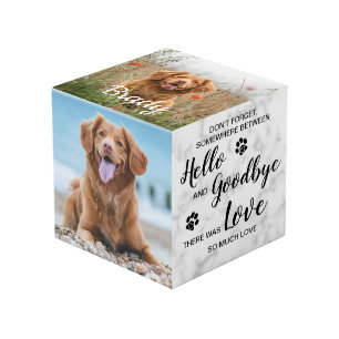 Hello Goodbye Dog Keepsake Pet Memorial Photo Cube