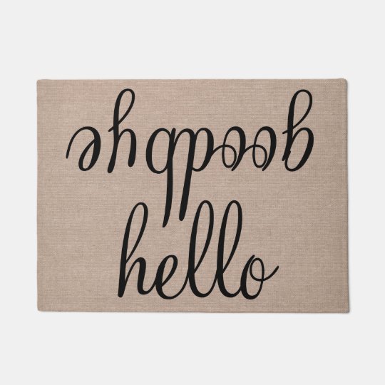 Hello Goodbye Funny Quote Saying Humour Hipster Doormat Zazzle Co Uk