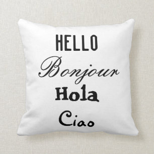 Hello Goodbye Language Pillow