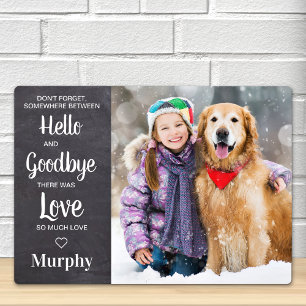 Hello Goodbye Pet Memorial Personalised Dog Photo  Plaque