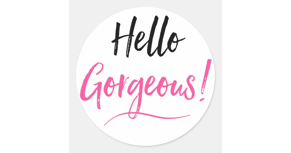 Hello Classic Round Sticker Zazzle
