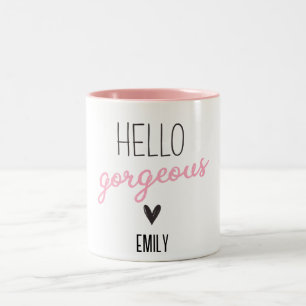 Hello Gorgeous Cute Two-Tone Coffee Mug